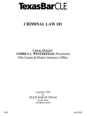 cover image of Criminal Law 101 2024